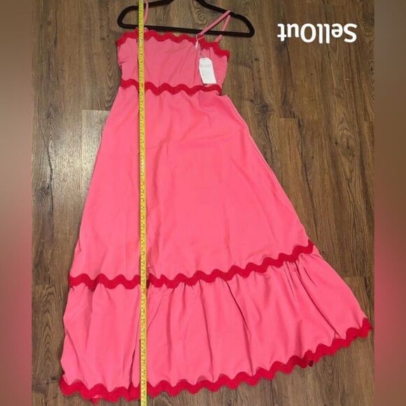 Idopip Women's Pink Maxi Dress S Sleeveless Summer Flowy Adjustable Straps - Picture 11 of 12